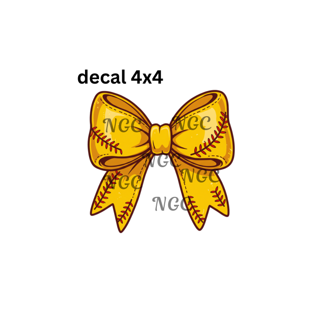 decal softball bow