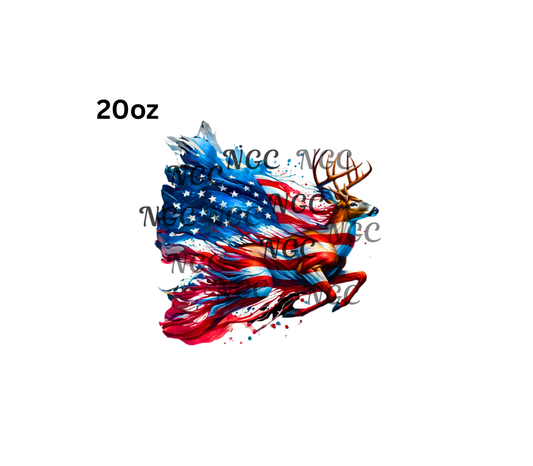 20oz american flag deer1