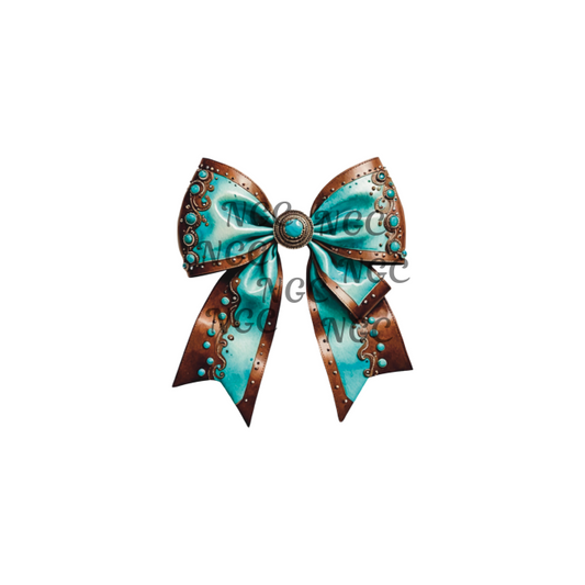 decal turquoise western bow