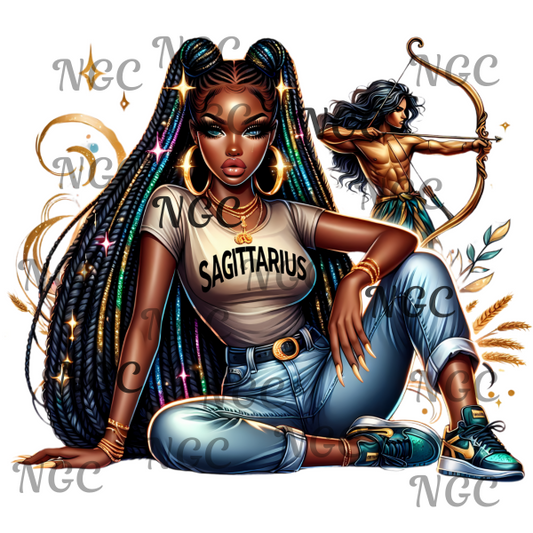 single decal Sagittarius girl zodiac