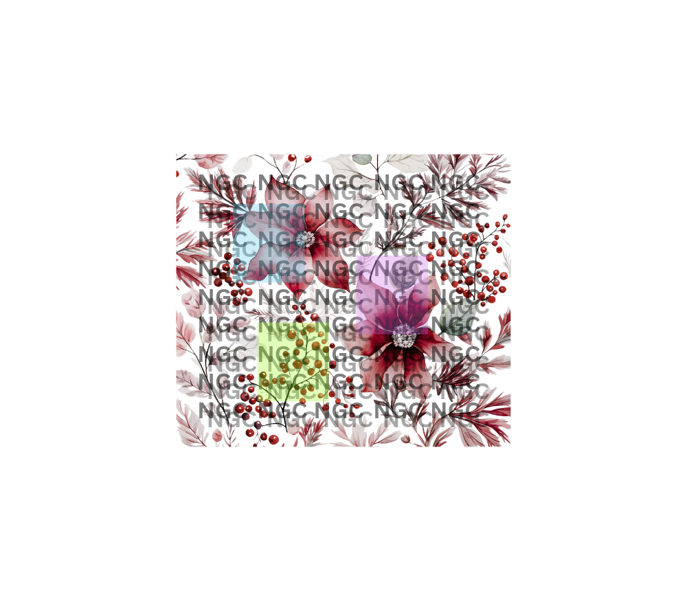 20oz red christmas floral