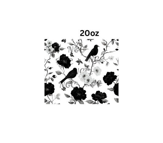 20oz birds with flowers