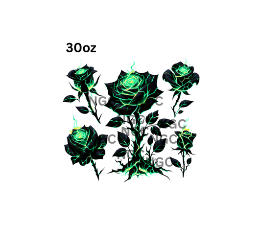 30oz green flame roses