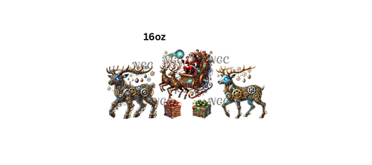 16oz steampunk santa and reindeer