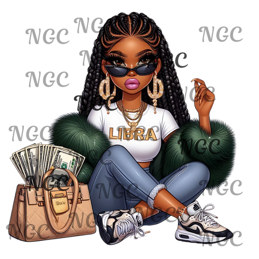 single decal boujie girl Libra