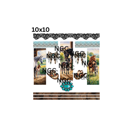 10x10 western horses and lace