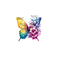 decal rainbow butterfly with flowers 3