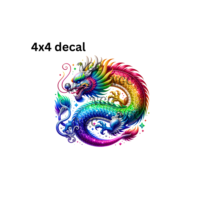 decal colorful chinese dragon
