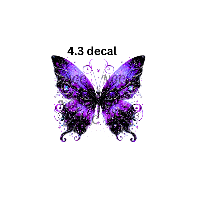 decal purple and black butterfy