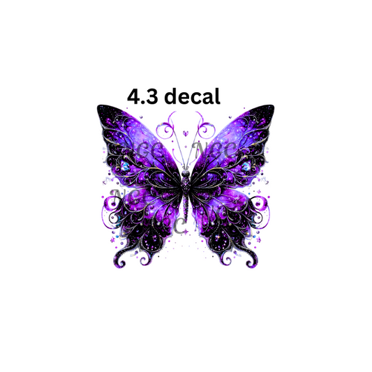 decal purple and black butterfy