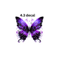 decal purple and black butterfy