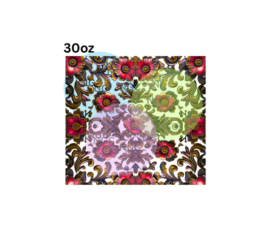 30oz red filigree