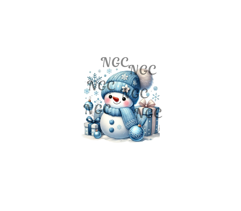 decal blue snowman14 christmas