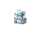 decal blue snowman14 christmas