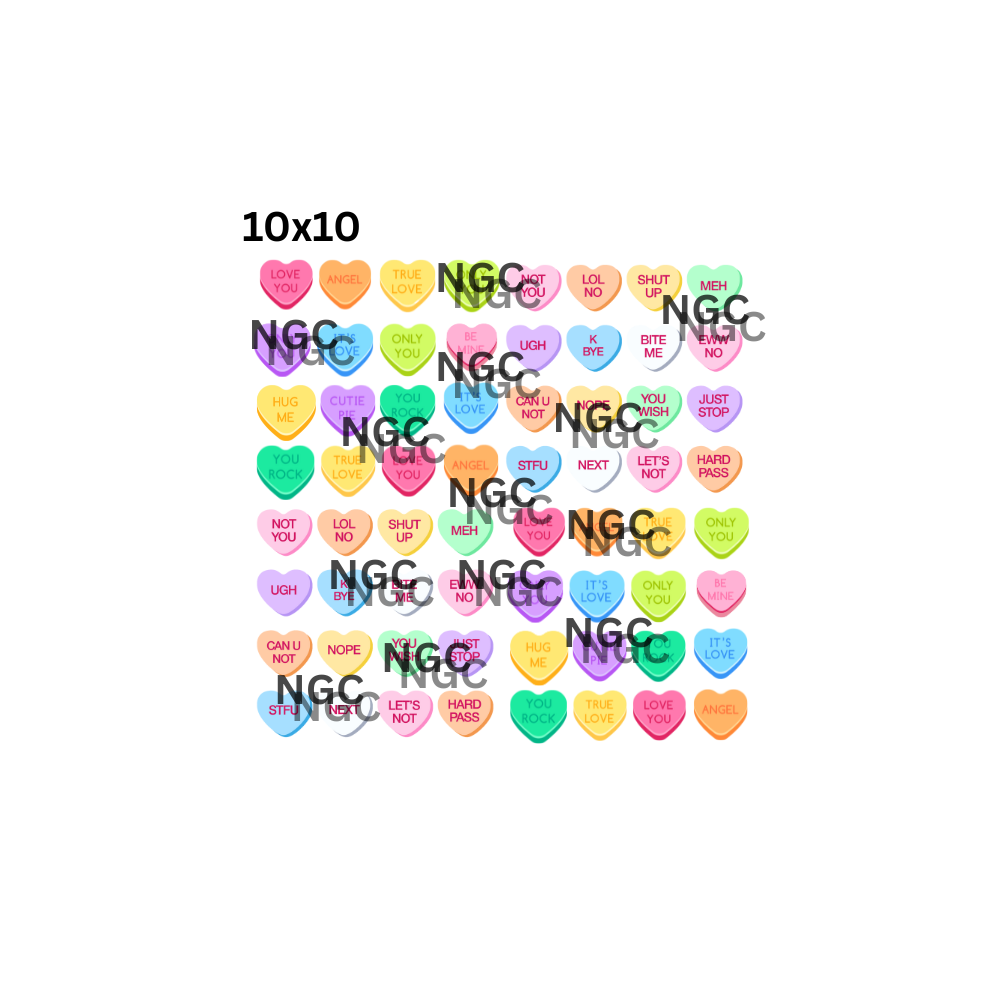 10x10 valentine & ANTI valentine candy hearts
