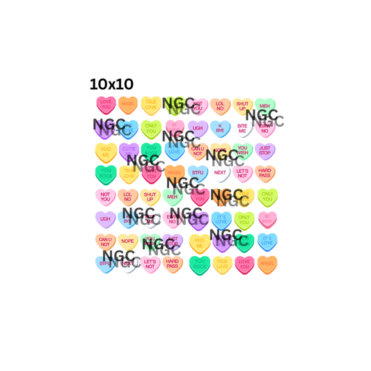 10x10 valentine & ANTI valentine candy hearts