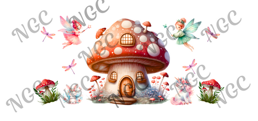 16oz wrap fairy mushroom house