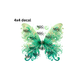 decal emerald green & gold butterfly