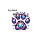 decal holographicish paw print
