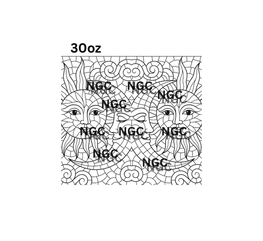 30oz sun moon stained glass