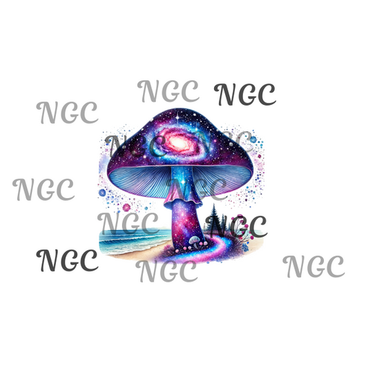 single decal galaxy mushroom