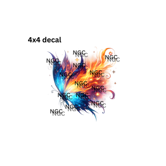 decal flame butterfly