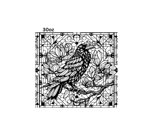 30oz raven stained glass