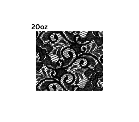 20oz wide charcoal & black lace