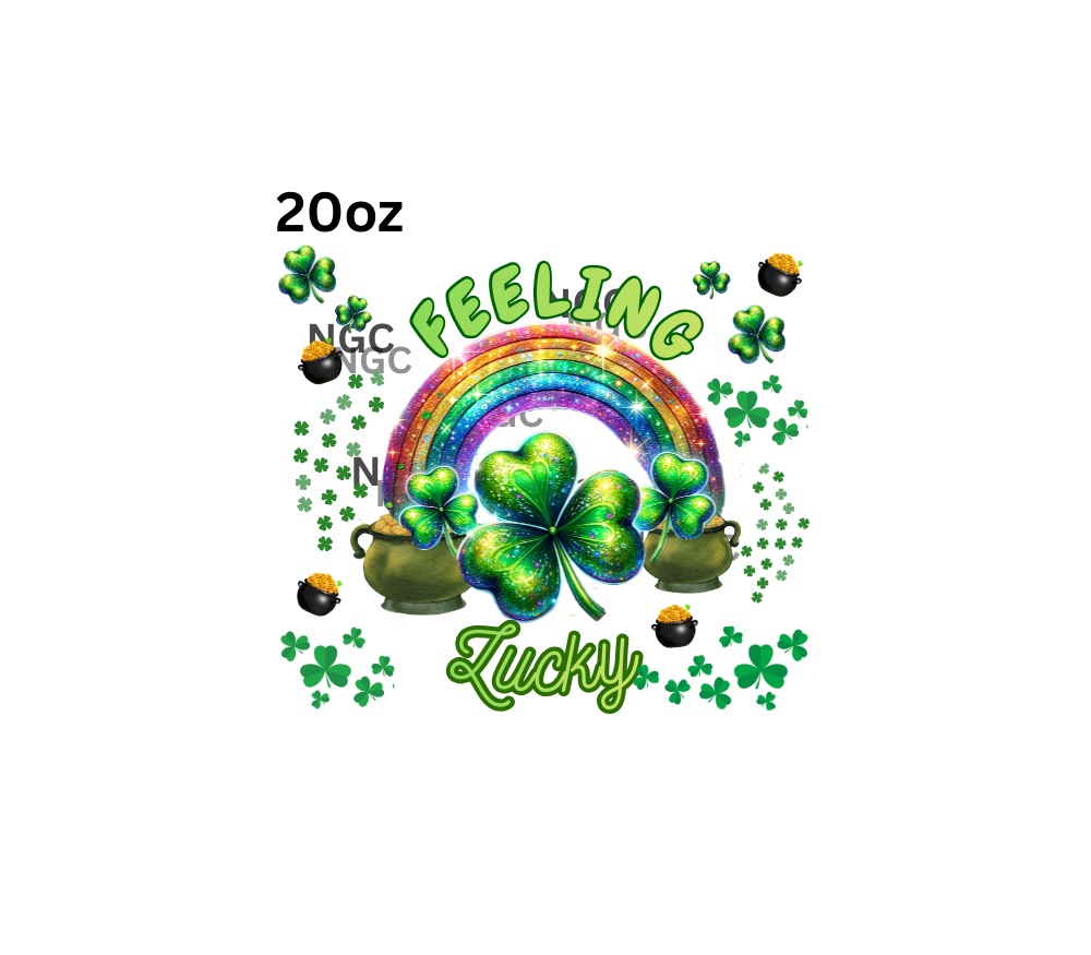 20oz feeling lucky with shamrocks