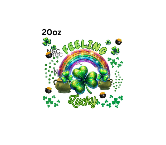 20oz feeling lucky with shamrocks