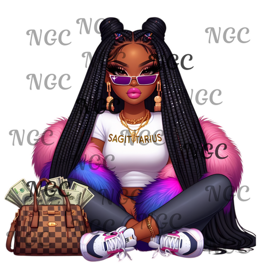 single decal boujie girl Sagittarius