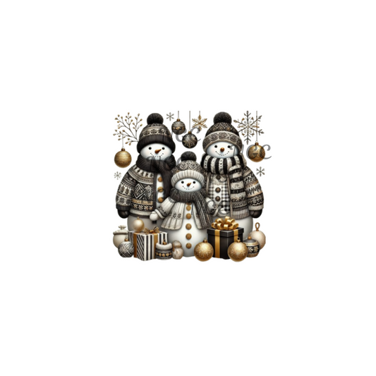 decal black gold snowman christmas9