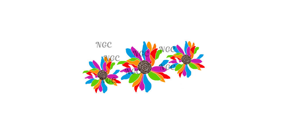 16 oz wrap rainbow flowers