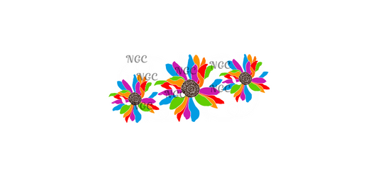 16 oz wrap rainbow flowers