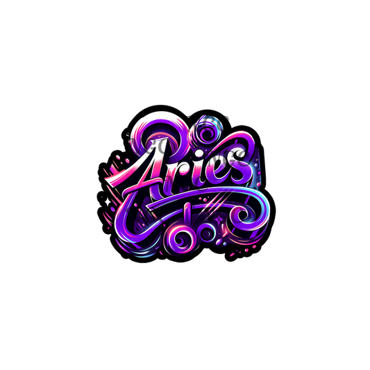 decal purple airbrush zodiac aries