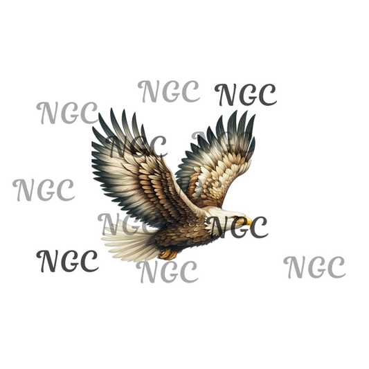 single decal soaring bald eagle