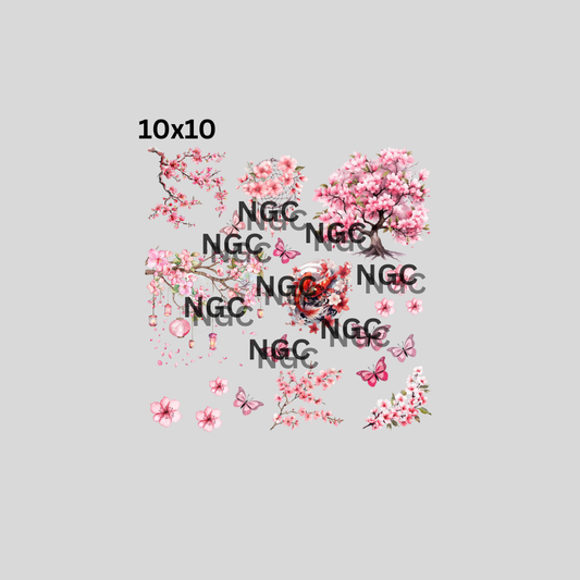 10x10 cherry blossoms elements