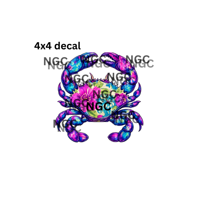 decal floral crab
