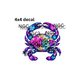 decal floral crab