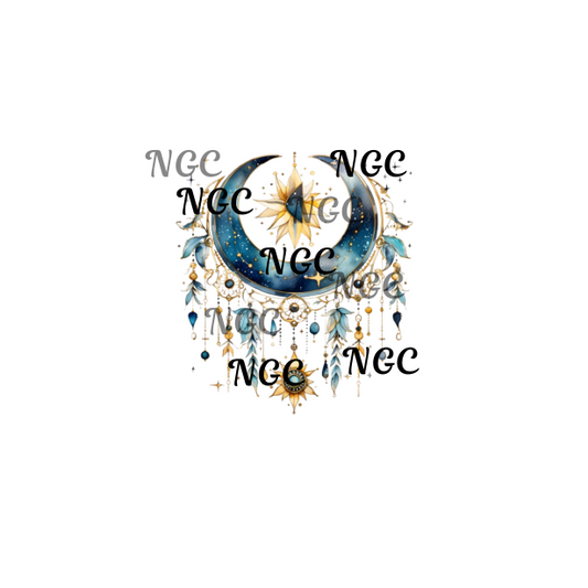 single decal celestial moon dreamcatcher