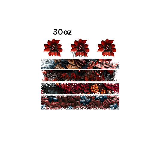 30oz color tooled leather with flowers