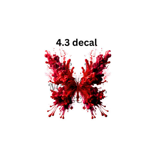 decal red smokey splatter butterfly