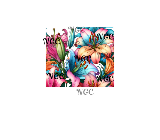 20oz wrap tropical flowers