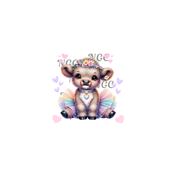 decal pastel highland cow