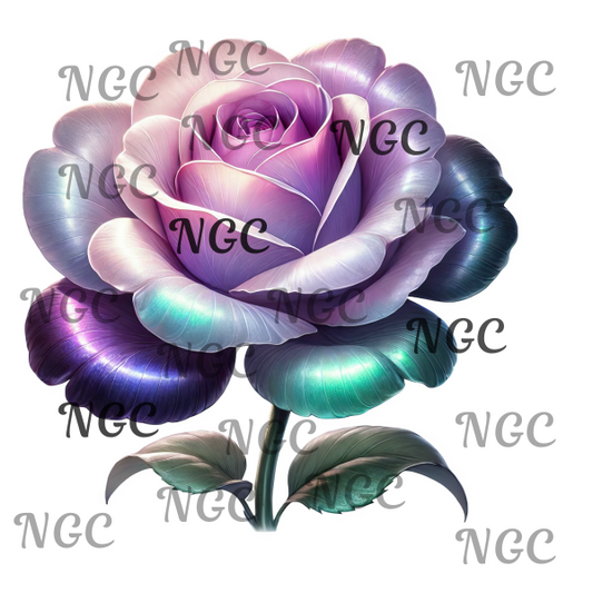 single decal single purple chrome rose