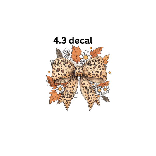 decal cheetah bow with fall leaves