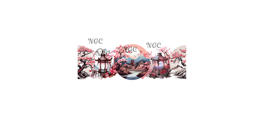 16 oz wrap janapese cherry tree scene