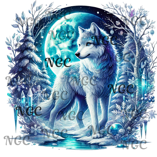 single decal wandering wolf