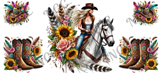 16oz wrap Cowgirl & boots