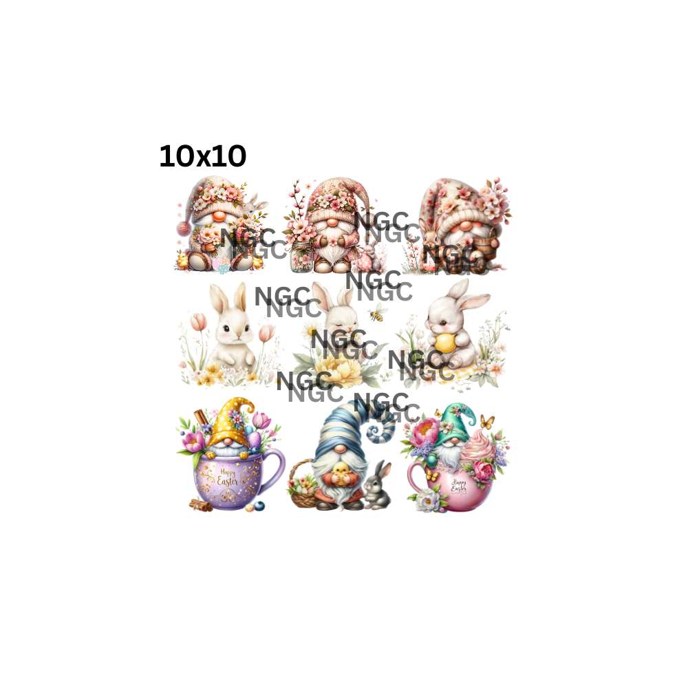 10x10 easter gnomes and bunnies